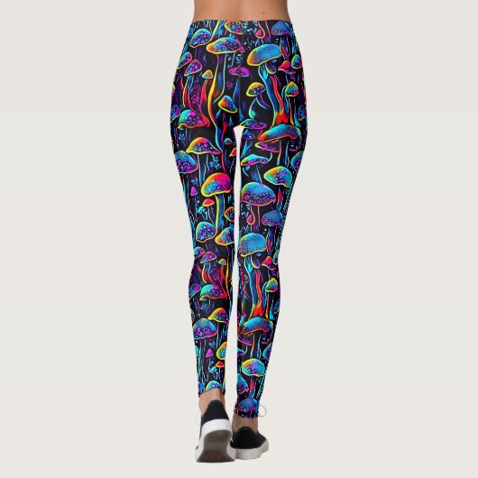 Stap in een Neon Wonderland: Gloeiende Groeven Leggings (Achterkant)