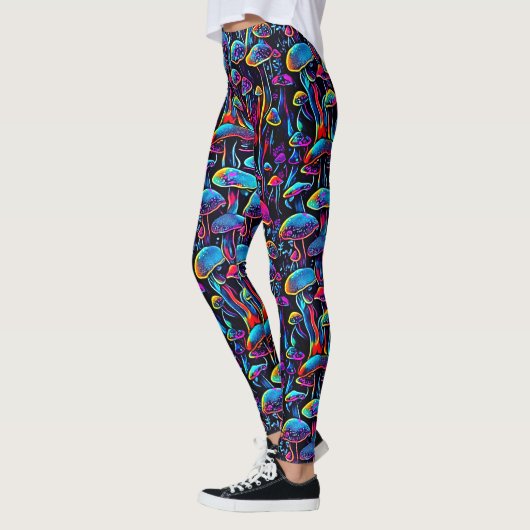 Stap in een Neon Wonderland: Gloeiende Groeven Leggings (Links)