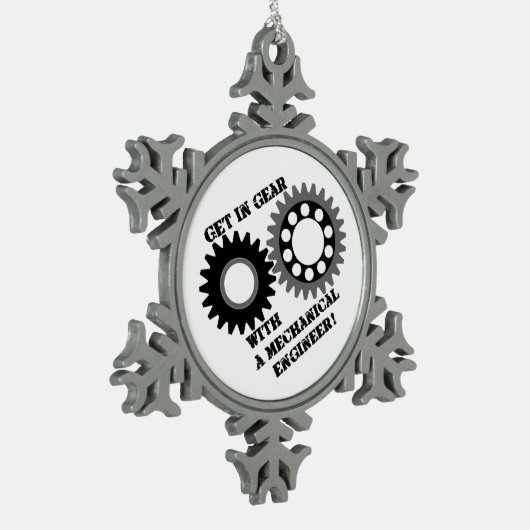 Stap in Gear Tin Sneeuwvlok Ornament (Links)