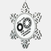 Stap in Gear Tin Sneeuwvlok Ornament (Rechts)