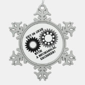 Stap in Gear Tin Sneeuwvlok Ornament (Voorkant)