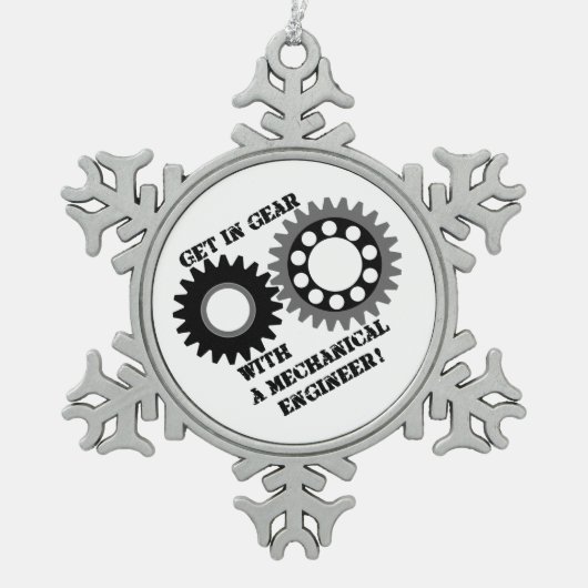 Stap in Gear Tin Sneeuwvlok Ornament (Voorkant)