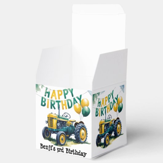 Stap in Gear Tractor 3rd Birthday Bash Bedankdoosjes (Geopend)