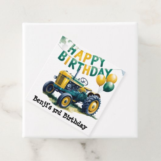 Stap in Gear Tractor 3rd Birthday Bash Bedankjes Labels (In situ)