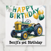 Stap in Gear Tractor 3rd Birthday Bash Bedankjes Labels (Voorkant)