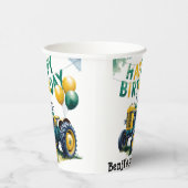 Stap in Gear Tractor 3rd Birthday Bash Papieren Bekers (Rechts)