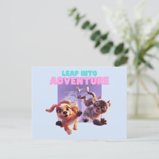 Stap in het avontuur briefkaart (Staand voorkant)