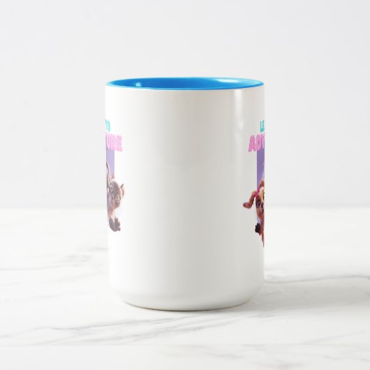 Stap in het avontuur tweekleurige koffiemok (Center)