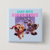 Stap in het avontuur vierkante button 5,1 cm (Voorkant)