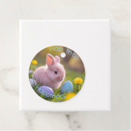 Stap in het geluk - Fluffy Pink Bunny Pasen Bedankjes Labels