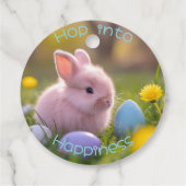 Stap in het geluk - Fluffy Pink Bunny Pasen Bedankjes Labels (Achterkant)