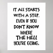 Stap in het onbekende - Bold Motivatie Quote Poster (Voorkant)