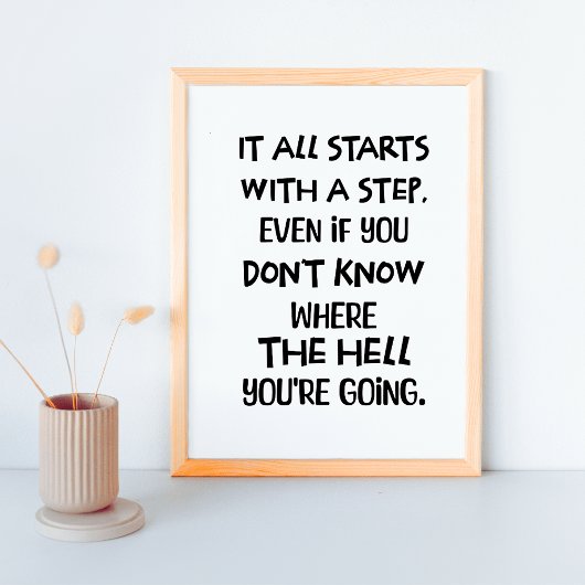 Stap in het onbekende - Bold Motivatie Quote Poster