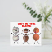 Stap in het spel briefkaart (Staand voorkant)