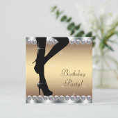 Stap in het verjaardagsfeestje kaart (Staand voorkant)