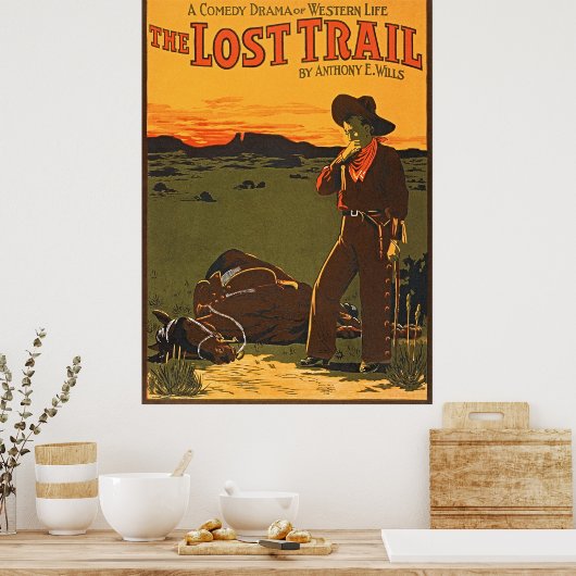 Stap in het Wilde Westen: 'The Lost Trail'  Poster (Keuken)
