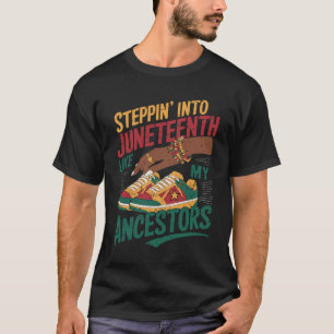 Stap in Juneteenth Afro Vrouw Zwart Meisjes T-shirt