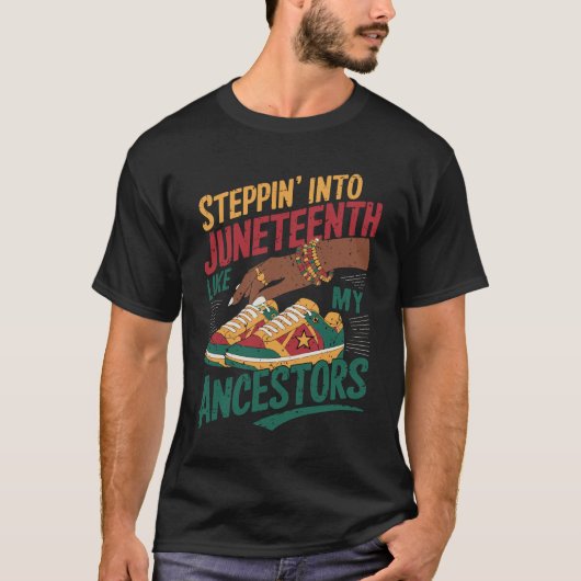 Stap in Juneteenth Afro Vrouw Zwart Meisjes T-shirt (Voorkant)