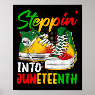 Stap in Juneteenth Afro Vrouw Zwart Meisjes Zon Poster