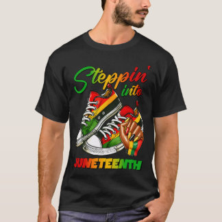 Stap in Juneteenth Afro Vrouw Zwart Meisjes Zon T-shirt