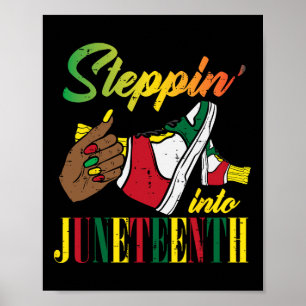 Stap in Juneteenth Shoes Nails Meisjes Kinder jij Poster