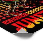 Stap in Juneteenth Trots Afro Man Running Run Poster (Hoek)