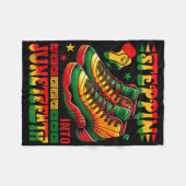 Stap in Juneteenth Trots Afro Matching Running Fleece Deken (Voorkant (Horizontaal))