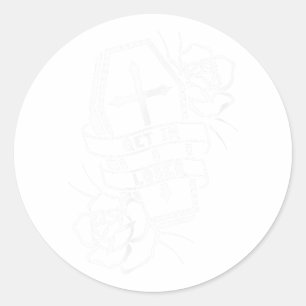 Stap in Loser Punk Gothic Tattoo Coffin Ronde Sticker