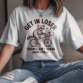 Stap in Loser Raccoon Opossum Fiets T-shirt