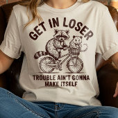 Stap in Loser Raccoon Opossum Fiets T-shirt