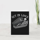 Stap in Loser Skelet in Coffin Halloween Fun Manne Kaart (Voorkant)