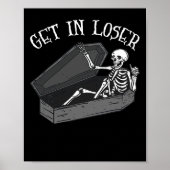 Stap in Loser Skelet in Coffin Halloween Fun Manne Poster (Voorkant)