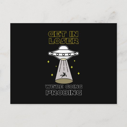 Stap in Loser We gaan Sci-Fi UFO onderzoeken Feestdagenkaart (Voorkant)