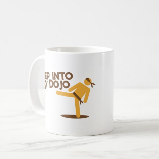stap in mijn dojo katate-gevechtsontwerp koffiemok (Voorkant links)
