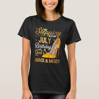 Stap in mijn juli verjaardag met Gods genade en T-shirt