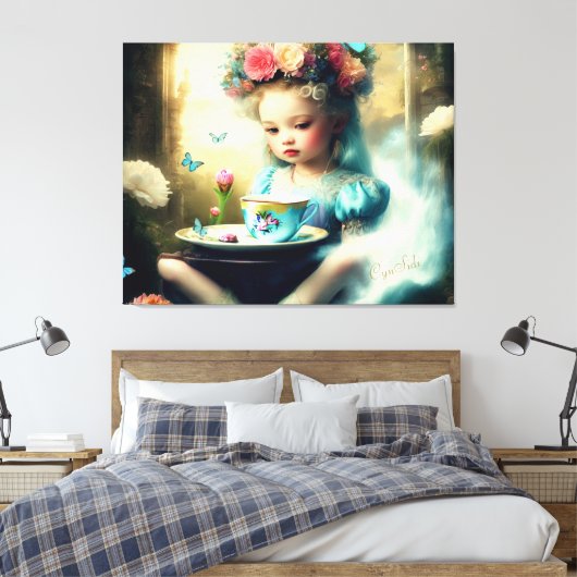 Stap in mijn wereld canvas afdruk (Insitu (Slaapkamer))