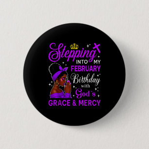 Stap in mijn zwarte afro vrouw voor februari verja ronde button 5,7 cm