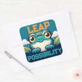 Stap in Mogelijkheid Vierkante Sticker (Envelop)