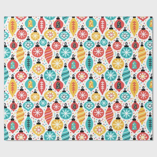 Stap in Nostalgie:  Ornamenten Wonderland Cadeaupapier (Vlak)