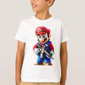 "Stap in Retro Coolness met onze White Mario Pri T-shirt (Voorkant)