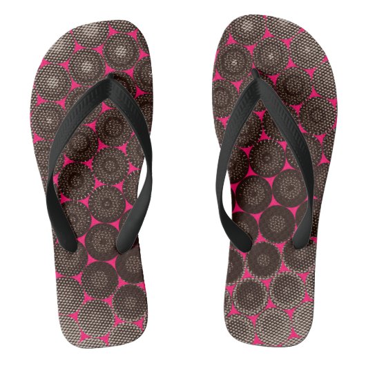 Stap in Retro Pop: Geo Bloom Teenslippers (Voetbed)