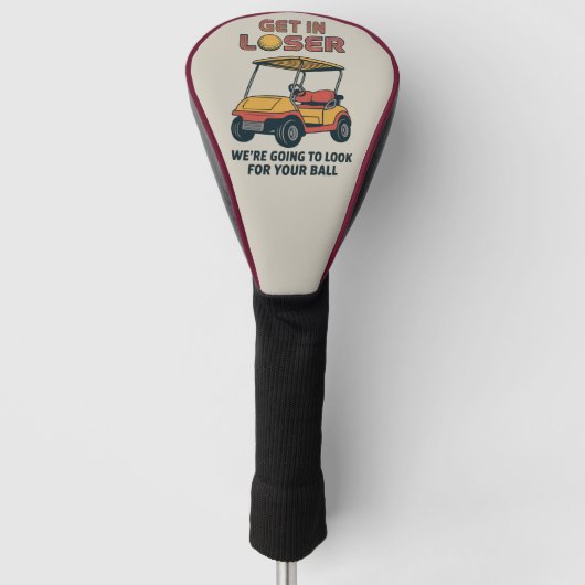 Stap In Verliezer Vintage Grappige Golfkar Golfend Golfheadcover (Voorkant)