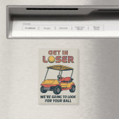 Stap In Verliezer Vintage Grappige Golfkar Golfend Magneet (Insitu (Vaatwasser))