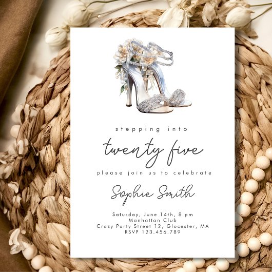 Stap in...vrouw verjaardagsfeestje waterverf kaart