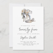 Stap in...vrouw verjaardagsfeestje waterverf kaart (Voorkant)