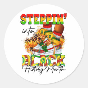 Stap in zwarte geschiedenis maand zwarte meisjes s ronde sticker