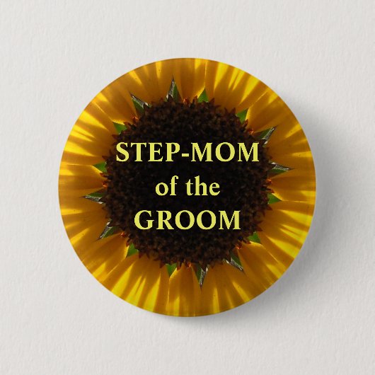 Stap mama van de bruidegom ronde button 5,7 cm (Voorkant)