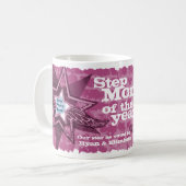 Stap mama van het jaar foto sterren paarse mok (Voorkant links)