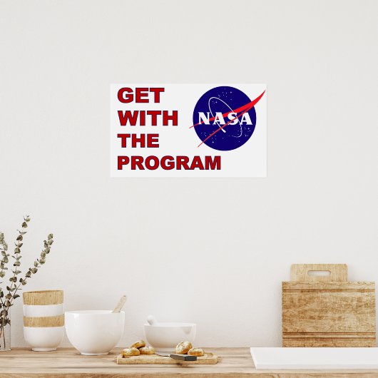 Stap met het programma poster (Keuken)