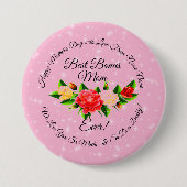 Stap Moeder Bonus Mam Moederdag Grote badge Ronde Button 7,6 Cm (Voorkant)